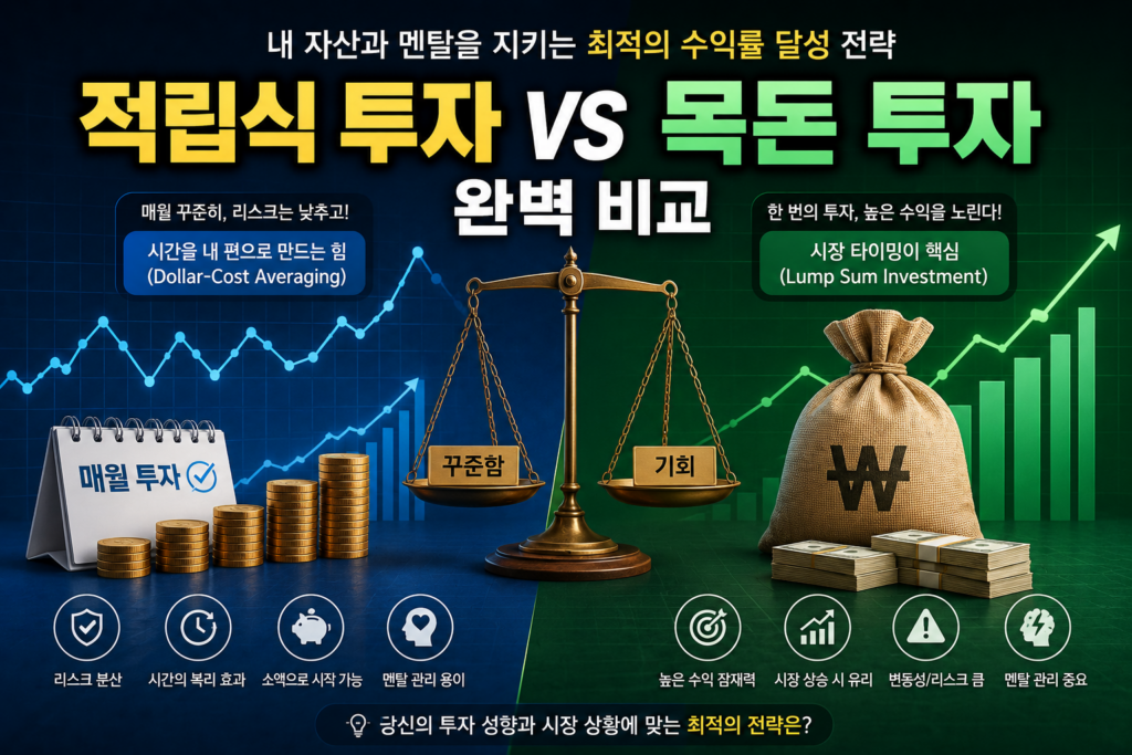 적립식 투자와 목돈 투자 완벽 비교: 내 자산과 멘탈을 지키는 최적의 수익률 달성 전략