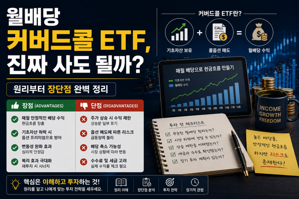 커버드콜 월배당 ETF, 진짜 사도 될까? (원리부터 장단점 완벽 정리 2026VER)